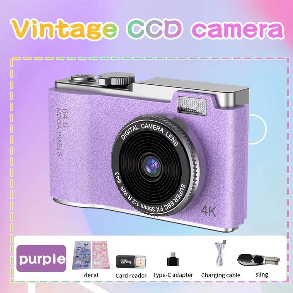 RENEAR 4K CCD Digital Camera – 48MP Compact Photography Camera with 8X Zoom and Flip Screen