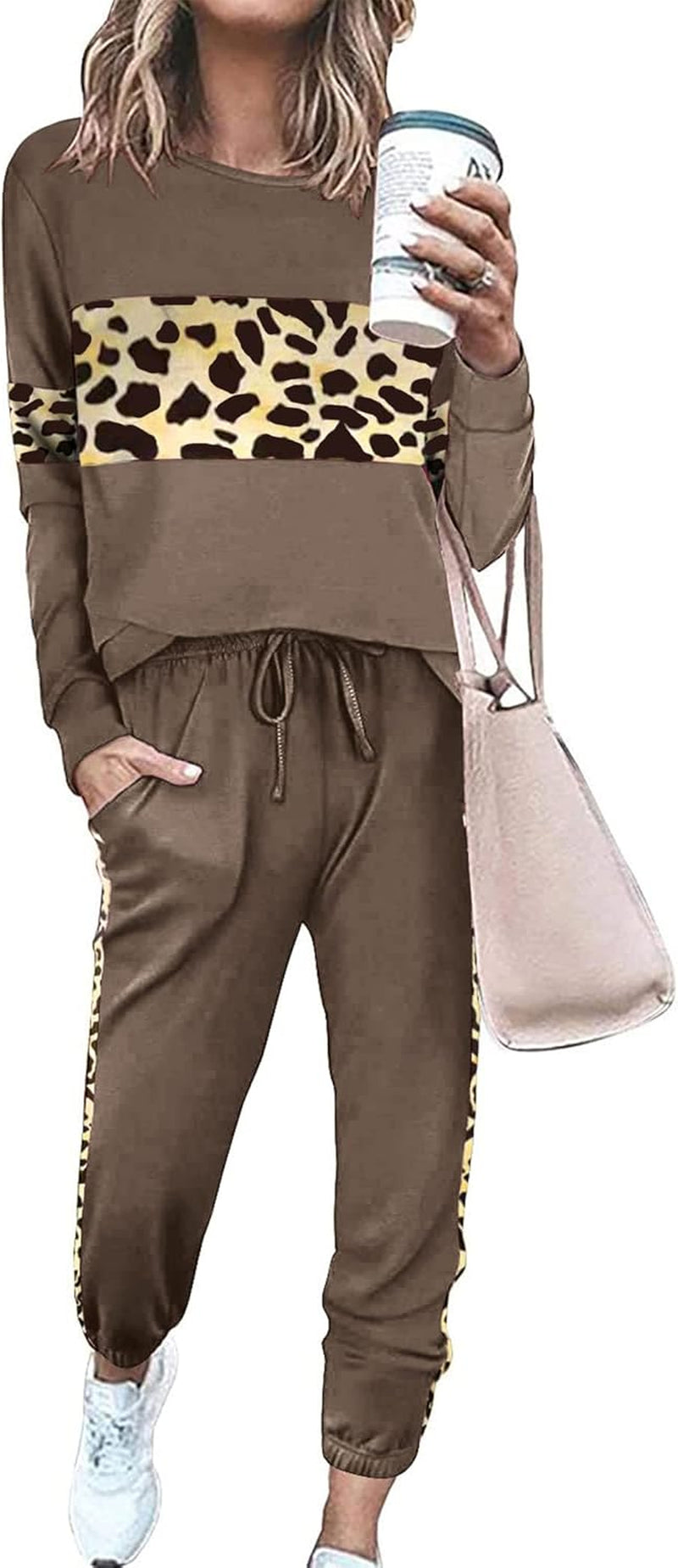 Womens 2 Piece Lounge Set 2025: Long Sleeve Top and High Waisted Sweatpants for Fall Fashion and Travel