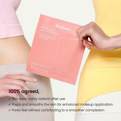 Bio-Collagen Real Deep Mask | Overnight Hydrogel Sheet Mask for Deep Hydration, Elasticity & Pore Refinement – Korean Skincare Set (1.19oz x 4ea)