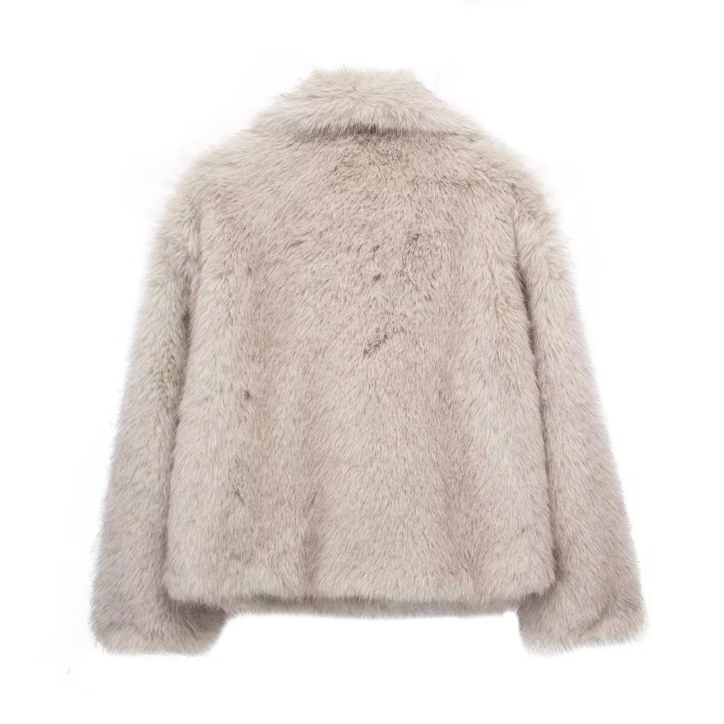 Stay Cozy and Chic with Our Winter Plush Coat - Stylish Long Sleeve Lapel Outwear for Women