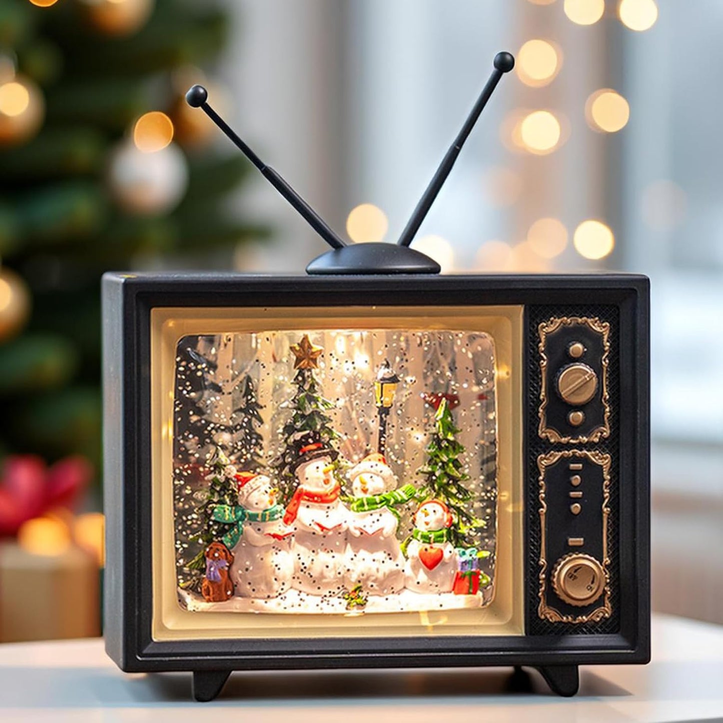 Sparkling 12" Christmas Snow Globe Lantern with Music Box - Perfect for Your Holiday Decor! 🎄✨🔋 #ChristmasVibes #HomeDecor