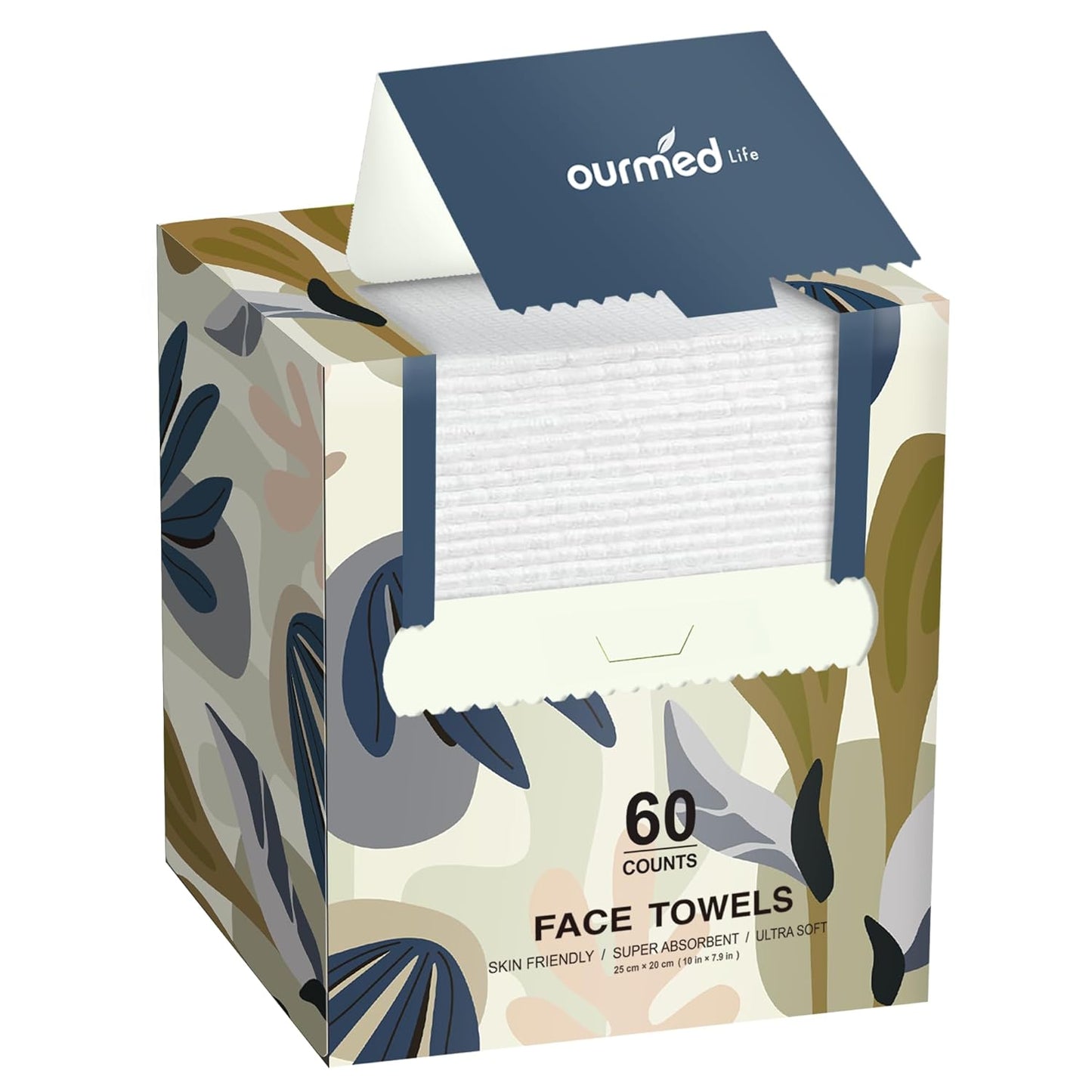 Biodegradable Disposable Facial Towels (10"x12") | Ultra-Soft Lint-Free Face Wipes for Sensitive Skin, Makeup Removal & Skincare – XL Size