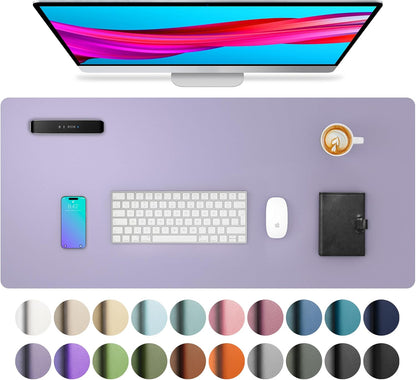 Stylish Fairy Pink Leather Desk Pad Protector - Non-Slip PU Leather Mouse Pad & Office Mat for Ultimate Workspace Organization