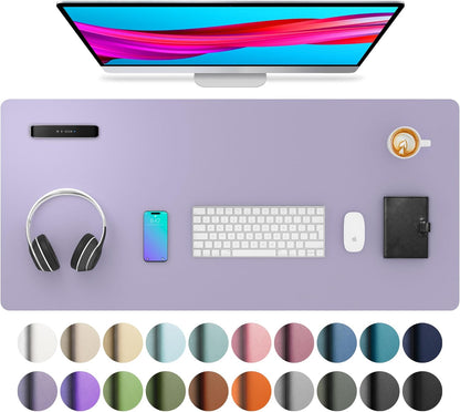 Stylish Fairy Pink Leather Desk Pad Protector - Non-Slip PU Leather Mouse Pad & Office Mat for Ultimate Workspace Organization
