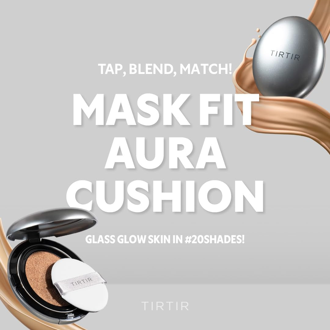 TIRTIR Mask Fit Aura Silver Cushion Foundation | Semi-Glow Finish, Natural Coverage & 72-Hour Radiant Hydration – Lightweight K-Beauty Cushion for Dry & Combination Skin