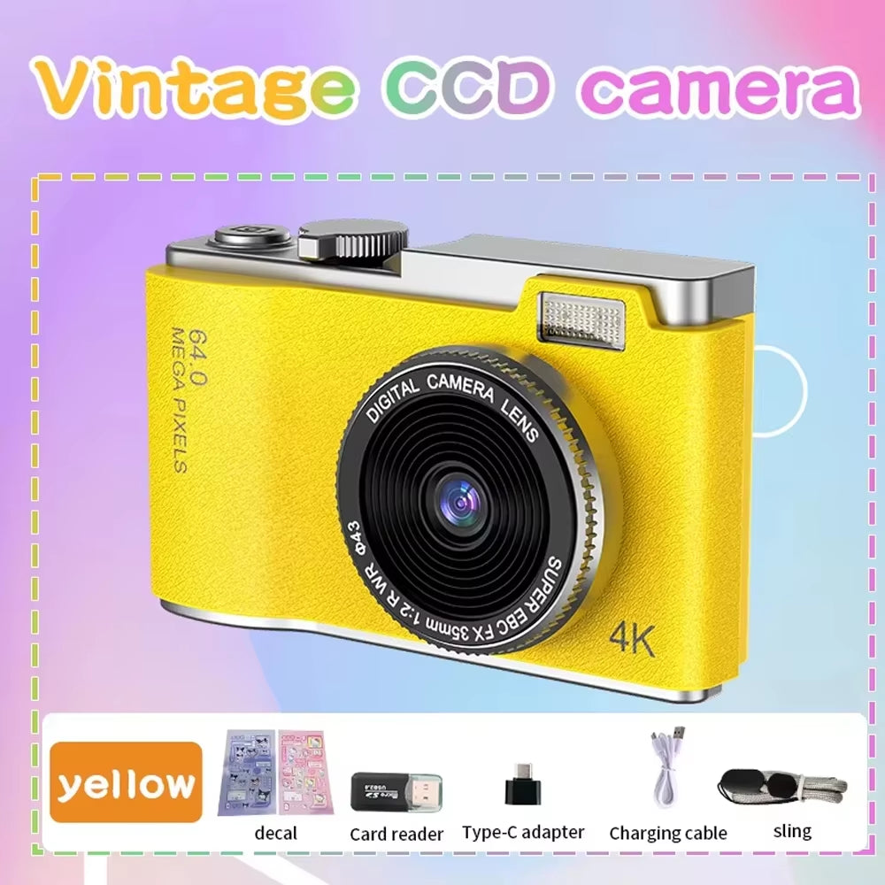 RENEAR 4K CCD Digital Camera – 48MP Compact Photography Camera with 8X Zoom and Flip Screen
