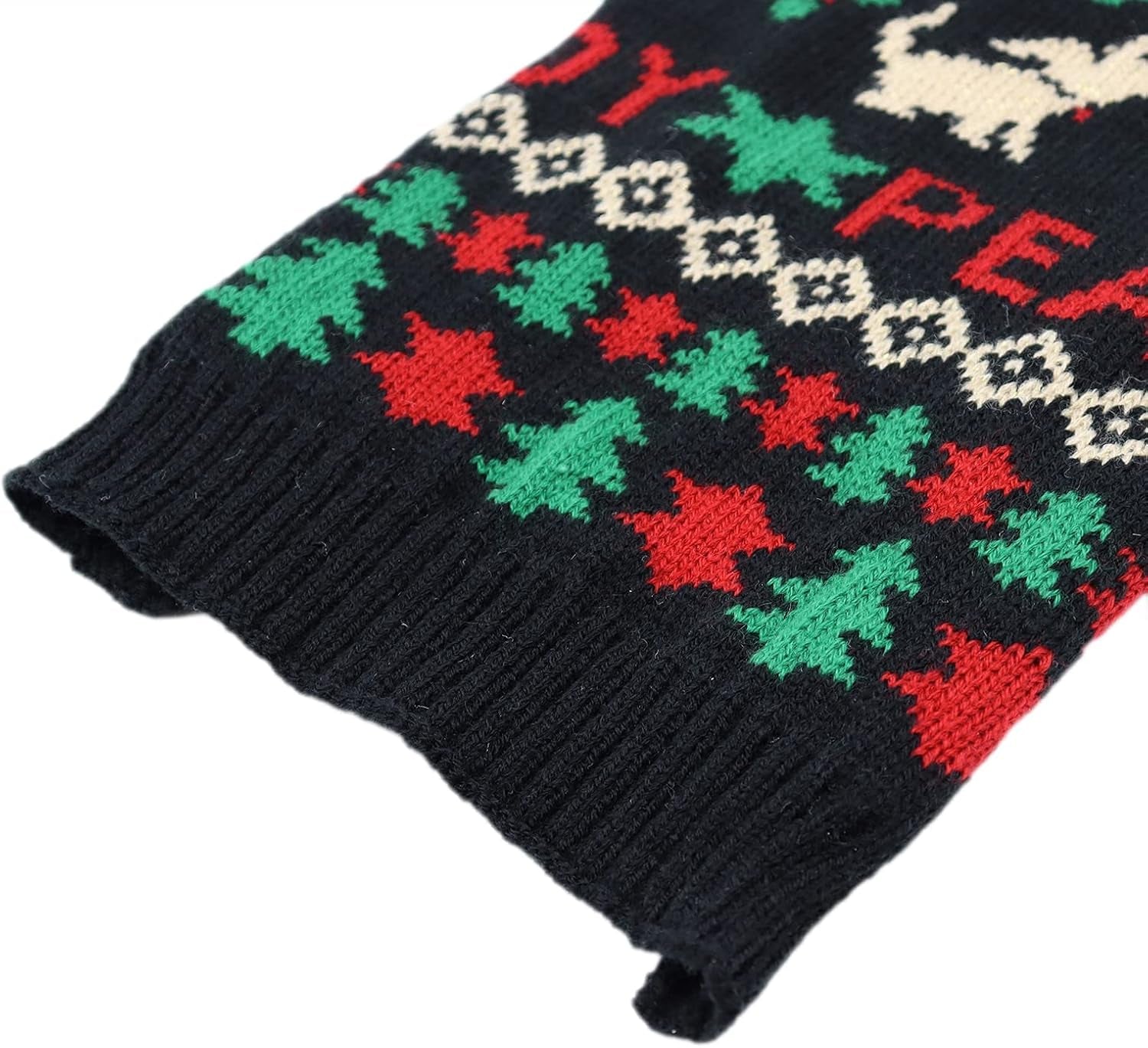 Cozy Christmas Dog Sweater - Stylish Black Peace Design for Small to Medium Dogs - Perfect Holiday Outfit for Your Furry Friend
