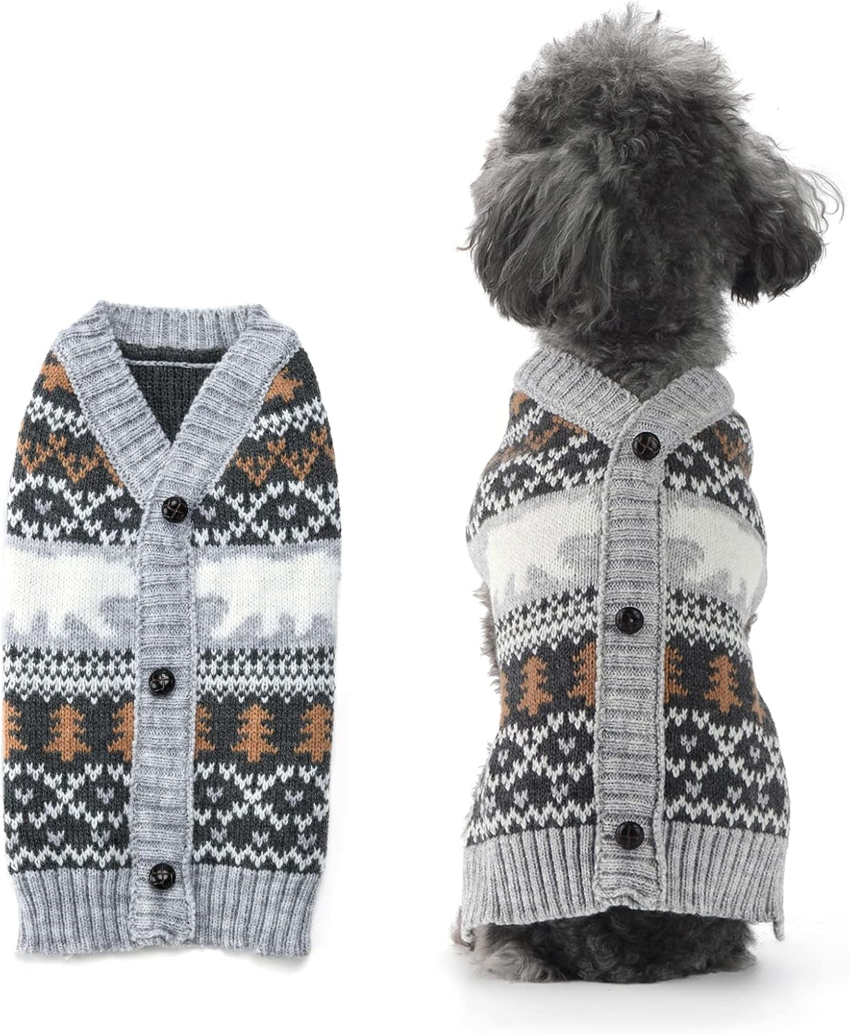 Cozy Christmas Dog Sweater - Stylish Black Peace Design for Small to Medium Dogs - Perfect Holiday Outfit for Your Furry Friend