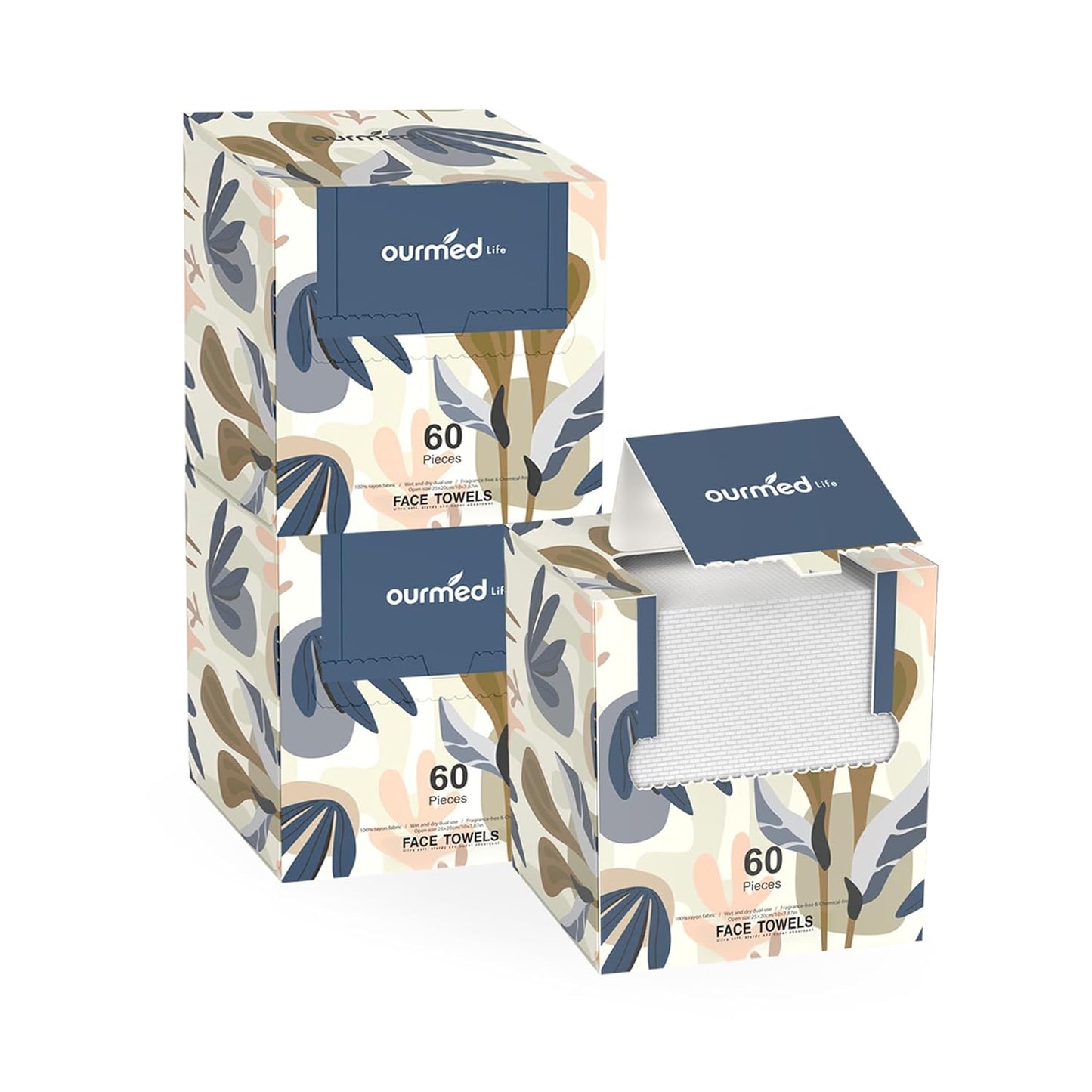 Biodegradable Disposable Facial Towels (10"x12") | Ultra-Soft Lint-Free Face Wipes for Sensitive Skin, Makeup Removal & Skincare – XL Size