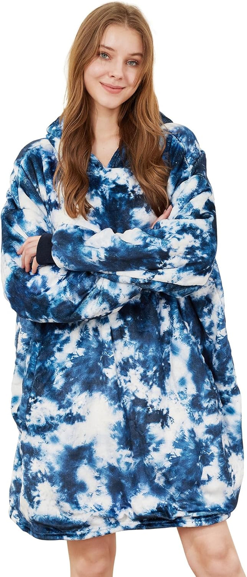 Oversized Wearable Blanket Hoodie – Ultra Soft Sherpa Fleece Sweatshirt, One Size Cozy Gift for Women & Men