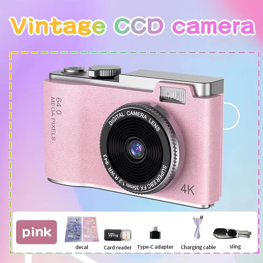 RENEAR 4K CCD Digital Camera – 48MP Compact Photography Camera with 8X Zoom and Flip Screen