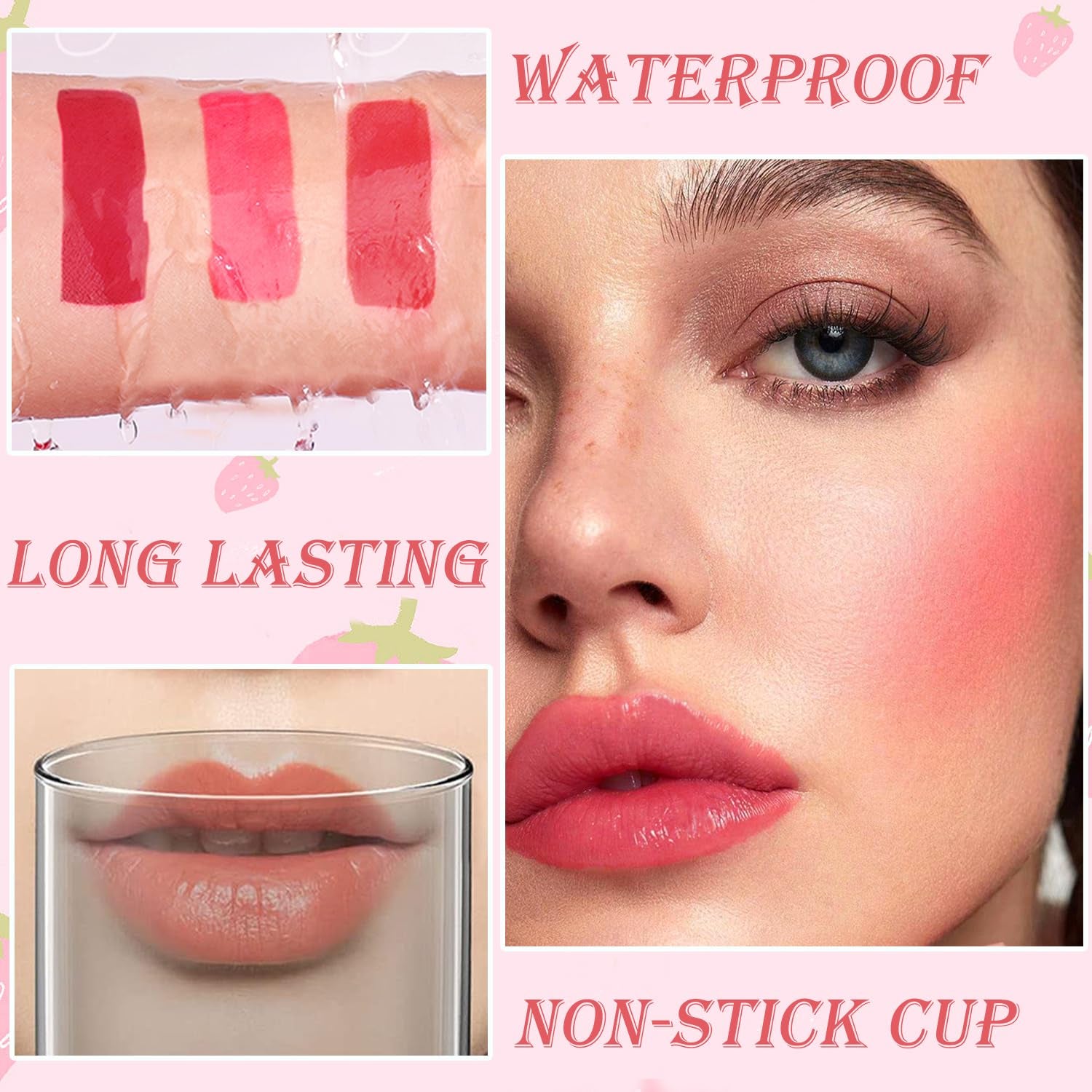 6-Color K-Beauty Lip Tint | Waterproof 3-in-1 Tint