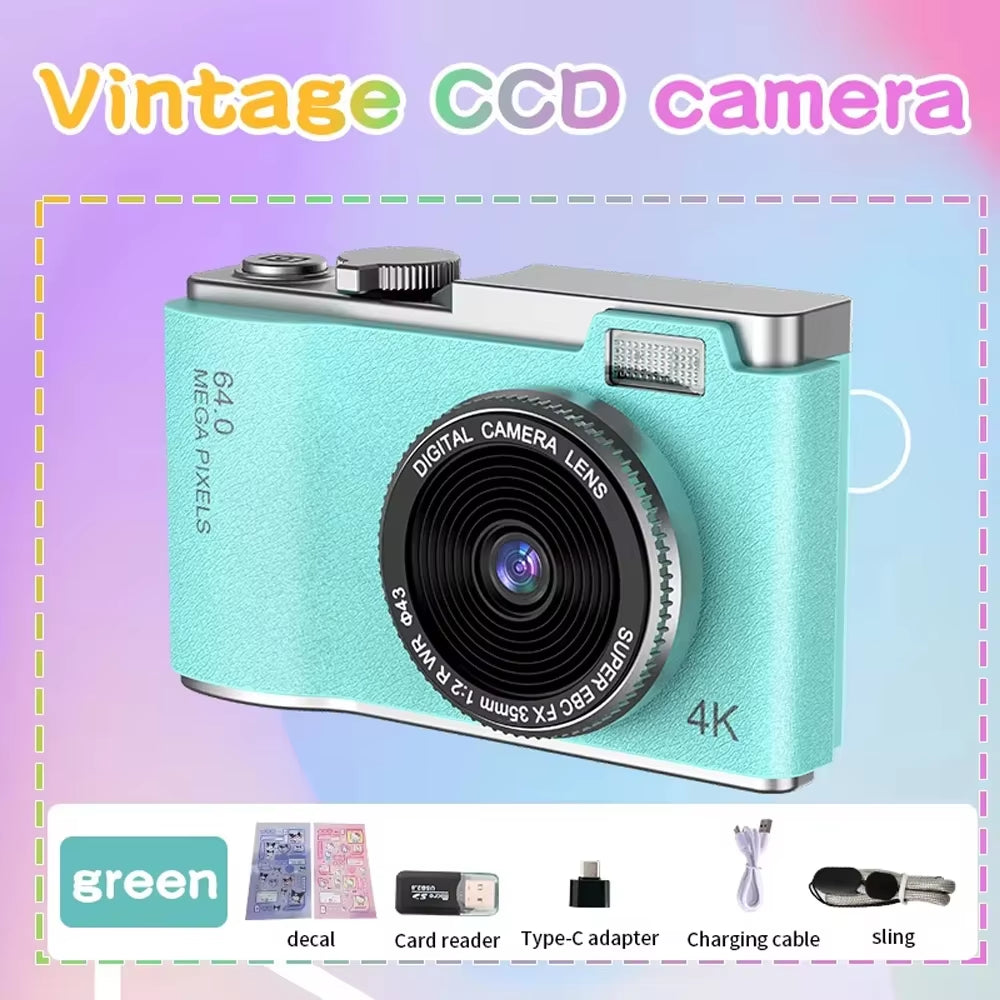 RENEAR 4K CCD Digital Camera – 48MP Compact Photography Camera with 8X Zoom and Flip Screen