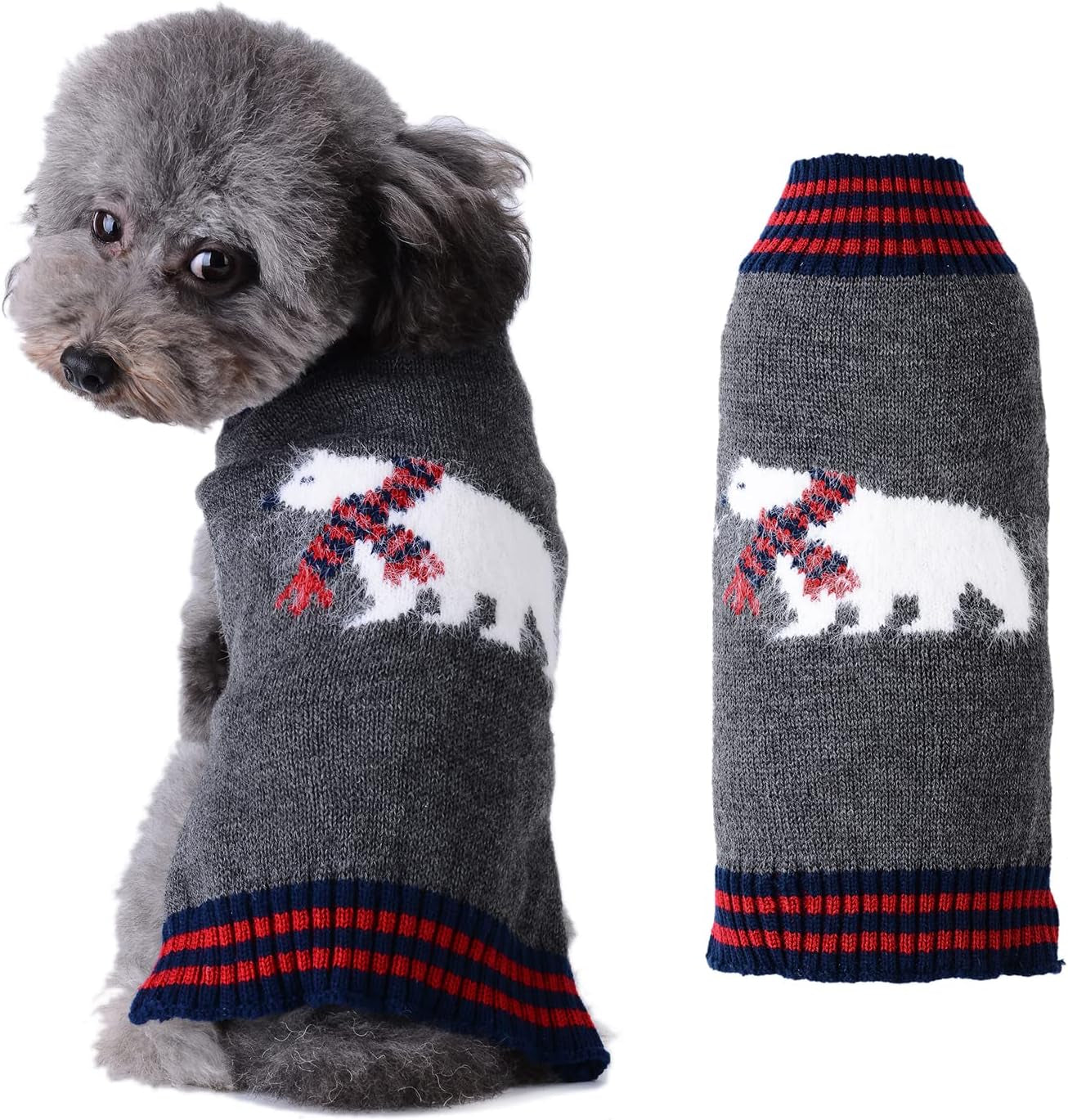 Cozy Christmas Dog Sweater - Stylish Black Peace Design for Small to Medium Dogs - Perfect Holiday Outfit for Your Furry Friend