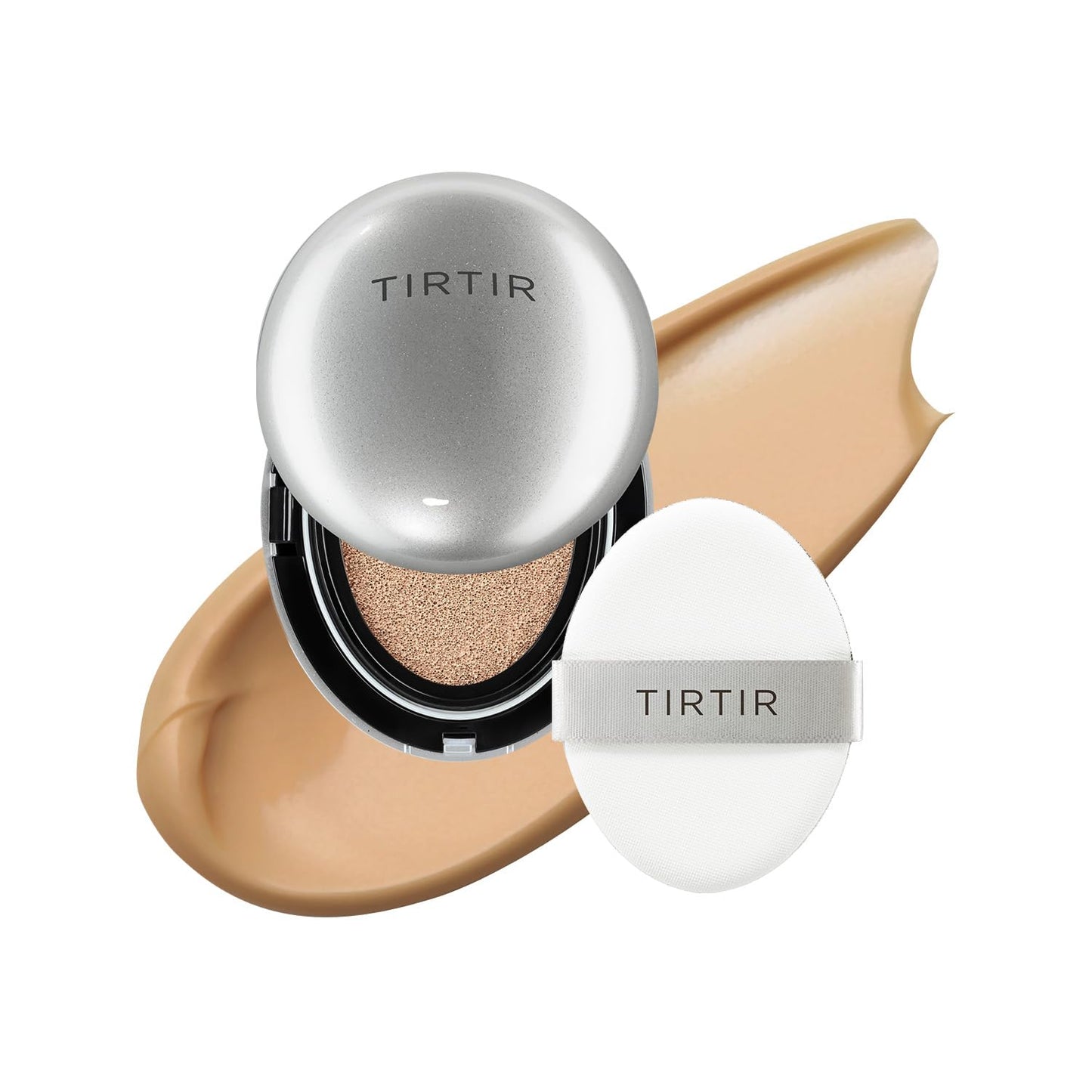 TIRTIR Mask Fit Aura Silver Cushion Foundation | Semi-Glow Finish, Natural Coverage & 72-Hour Radiant Hydration – Lightweight K-Beauty Cushion for Dry & Combination Skin
