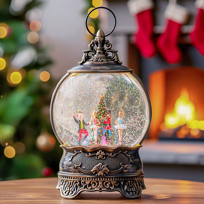Sparkling 12" Christmas Snow Globe Lantern with Music Box - Perfect for Your Holiday Decor! 🎄✨🔋 #ChristmasVibes #HomeDecor