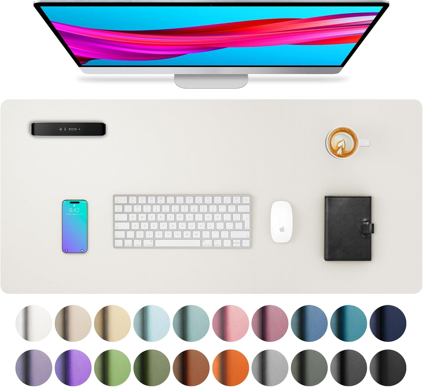 Stylish Fairy Pink Leather Desk Pad Protector - Non-Slip PU Leather Mouse Pad & Office Mat for Ultimate Workspace Organization