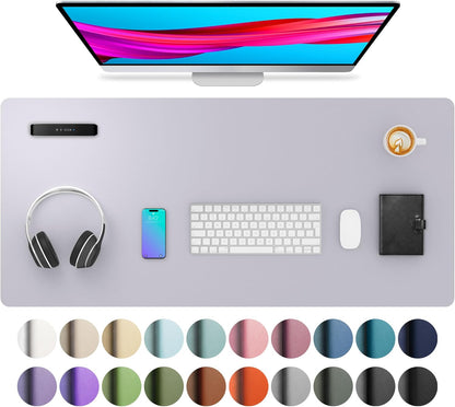 Stylish Fairy Pink Leather Desk Pad Protector - Non-Slip PU Leather Mouse Pad & Office Mat for Ultimate Workspace Organization