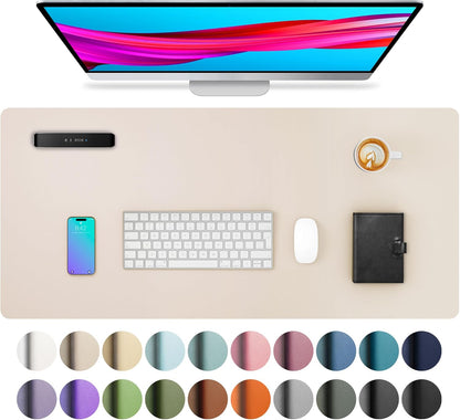 Stylish Fairy Pink Leather Desk Pad Protector - Non-Slip PU Leather Mouse Pad & Office Mat for Ultimate Workspace Organization